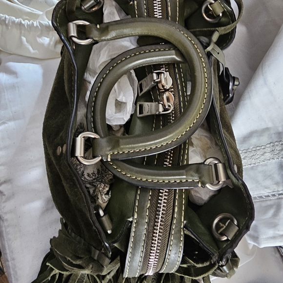 Coach 1941 Fringe Rogue 31 Fern Suede Satchel Shoulder Bag - Picture 5 of 16